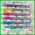 Children Stationery 6 Pack Blue, Green, Red, Yellow, Purple Liquid Glitter Marker